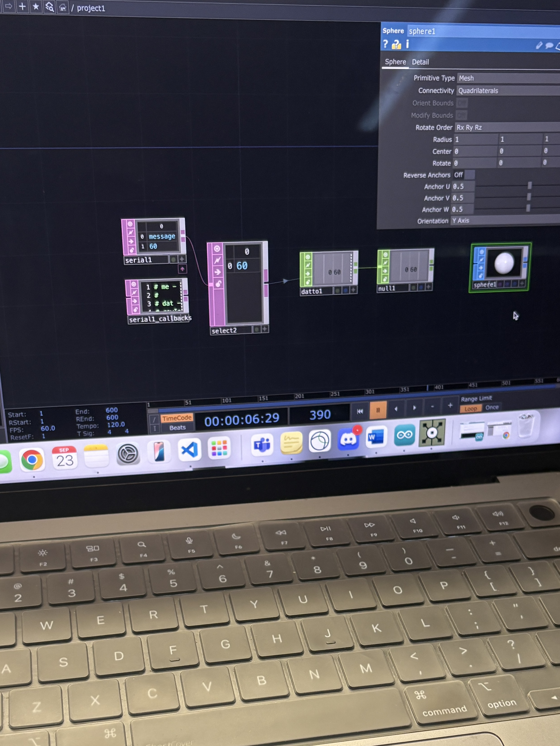 Continuing with our second trial, we start adding more elements which involve a sphere to help us create the dynamics that we are trying to test out.